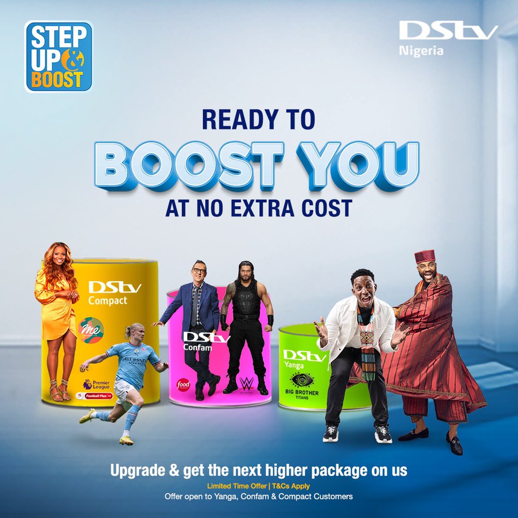 Quit dreaming about what could be when you can actually have it. Step up and get upgraded to enjoy the entertainment of your dreams!
#dstvstepup #getboosted #upgrade