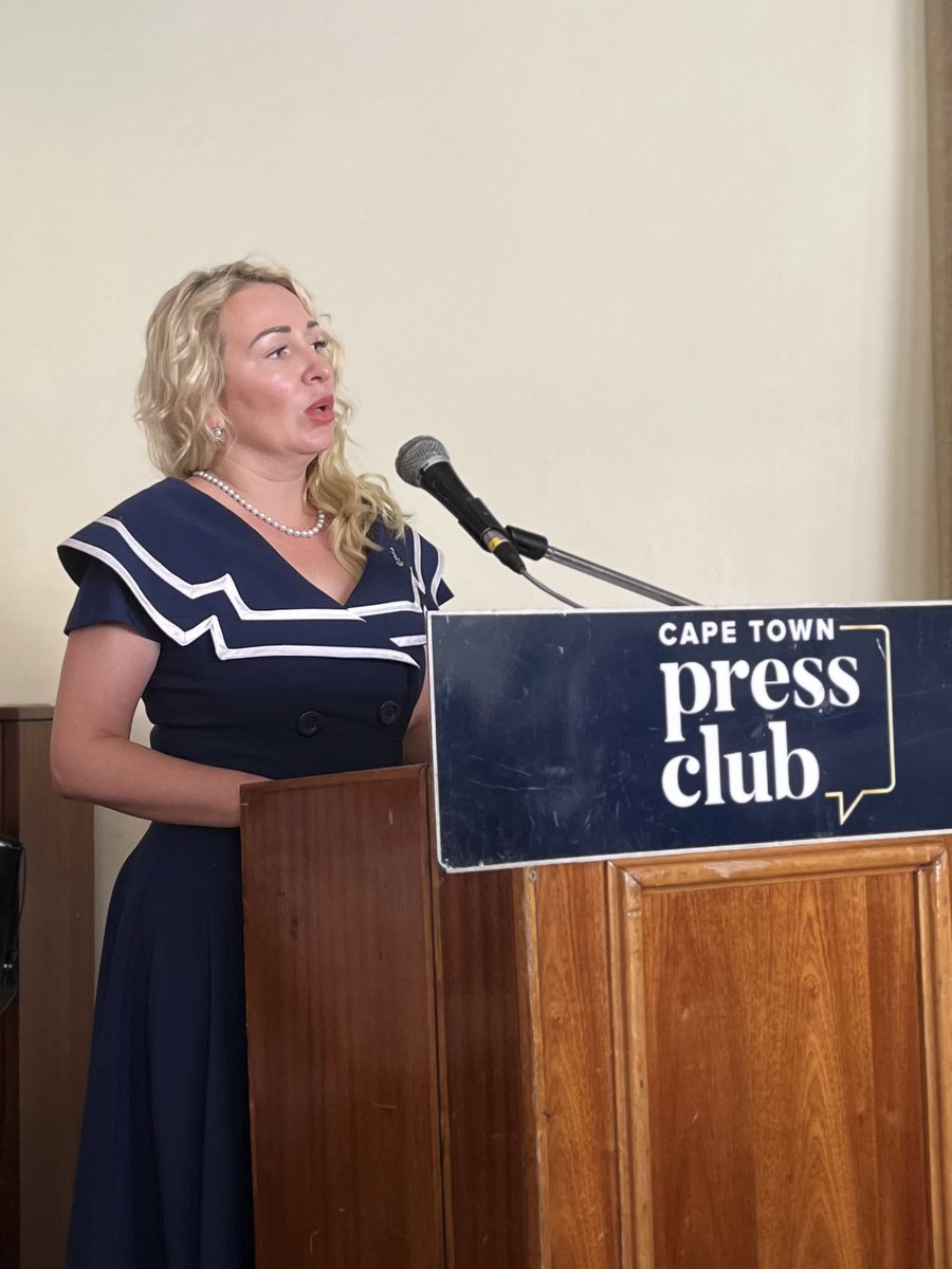 Ukrainian Ambassador to South Africa Liubov Abravitova speaking now <a href="/capepressclub/">Cape Town Press Club</a>:  “It is possible to win the war militarily.” She says it is important for the nuclear security of the world and for food security of the world