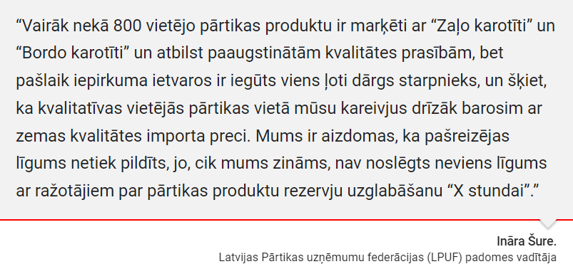 LPUF_LV's tweet photo. “Zaļais publiskais iepirkums izskanējis tikai vārdos, bet tā prasības iepirkuma nosacījumos praktiski nav iestrādātas. Rezultāts ir tāds, ka pārtikas uzņēmumi izskata iespēju pārtraukt piedalīties armijas apgādē ar pārtiku..” https://t.co/5e6HV7voyU