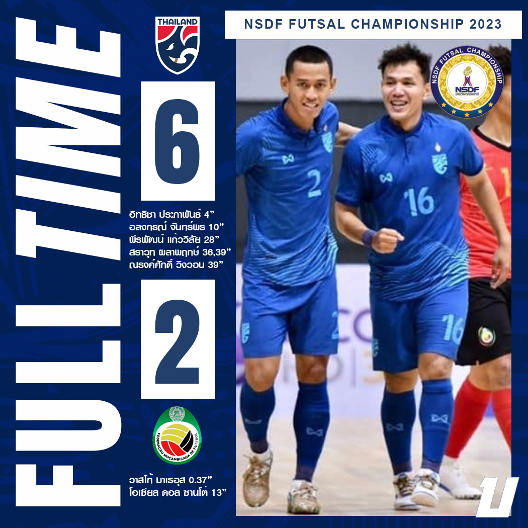 #FULLTIME โต๊ะเล็ก'ช้างศึก'ดุครึ่งหลัง! ไล่อัด 'โมซัมบิก' 6-2
ประเดิมชัยชนะสุดแจ่ม (Y)
---------------------------------
NSDF Futsal Championship 2023 สาย A
FT : 🇹🇭 ทีมชาติไทย 6 - 2 ทีมชาติโมซัมบิก 🇲🇿
---------------------------------
#ช้างศึก #บอลไทย #ฟุตซอล #ฟุตซอลไทย #Thailand