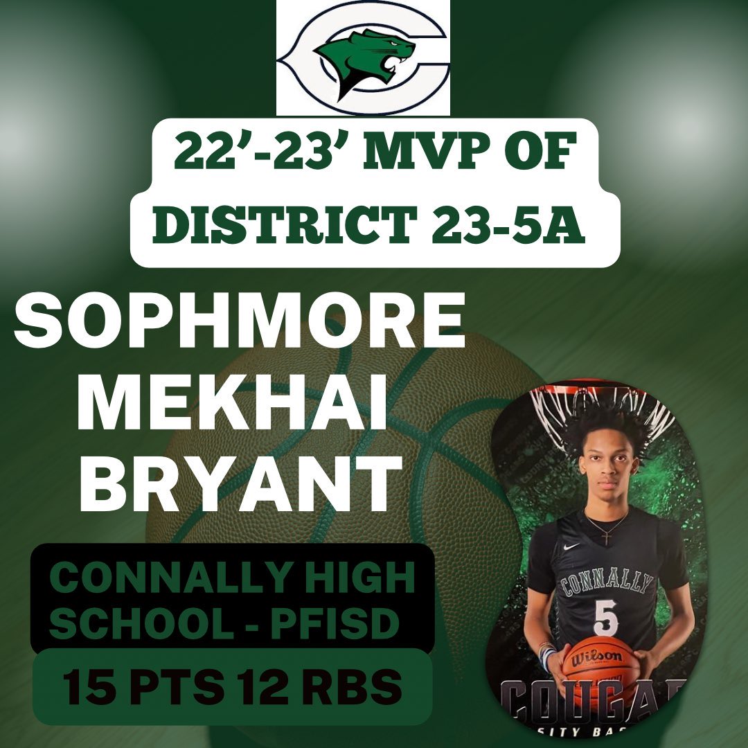 One the most dynamic talents in Texas! Averaged a double double in district play! Gifted and blessed. Well deserved #5!