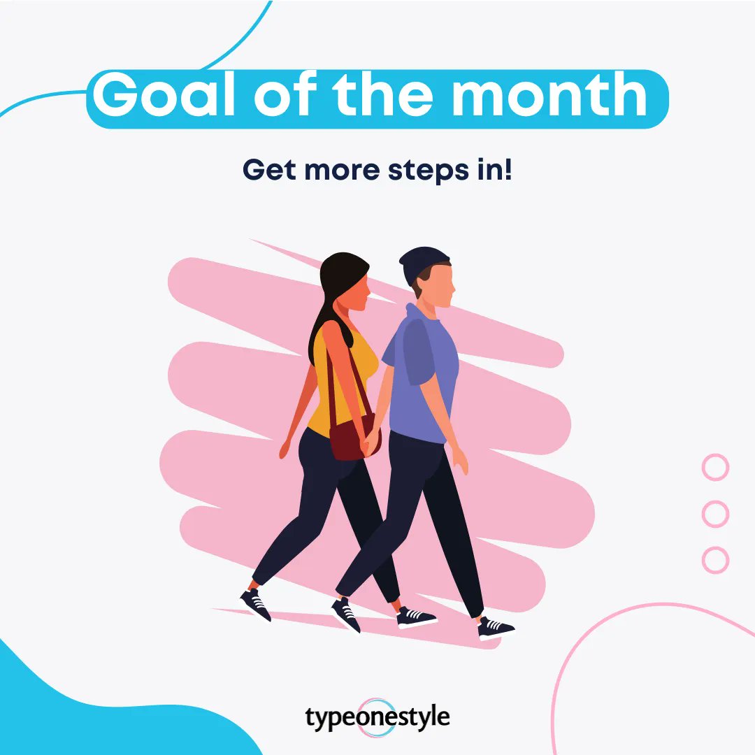 typeonestyle1's tweet photo. New month, new goal 🎉 

Last month it was all about drinking more water each day! 
This month is all about getting those extra steps in 😏 

Did you know that there are so many health benifits to walking? 😎 
#diabetesmellitus #diabeteseducation #diabetescontrol #typeonestrong https://t.co/5Eme7C7lLB
