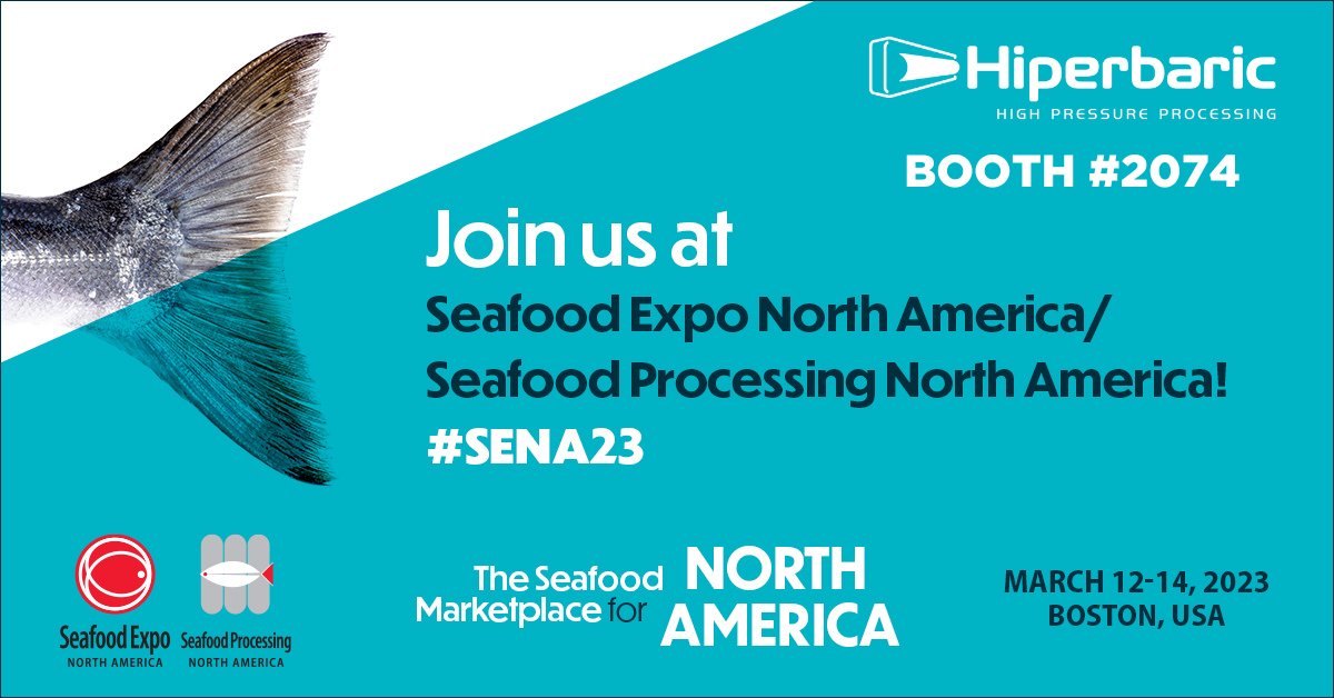 Will you be attending #SeafoodExpo2023? 🦞🐟 Join us at booth #2074. 

Schedule a meeting with our team: calendly.com/hiperbaric-hpp…
