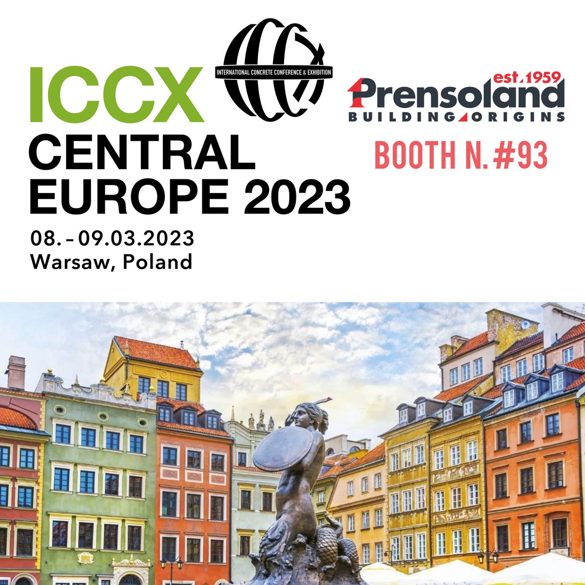 prensoland's tweet photo. Prensoland at #ICCX Central Europe, 
Warsaw 2023, Poland
March 8th-9th
Come and meet us at booth #93
We’ll be exhibiting our TENSYLAND and COMPACTA range

#iccxcentraleurope #tensyland #compacta #prensoland #ICCX https://t.co/EONik02CEs