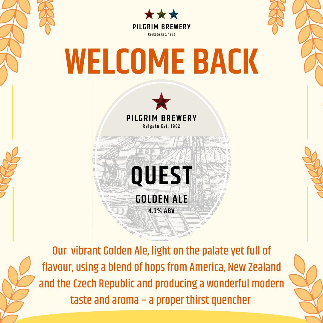 Welcome back to two favourites - Excalibur and Quest.

Available at the Taproom now!