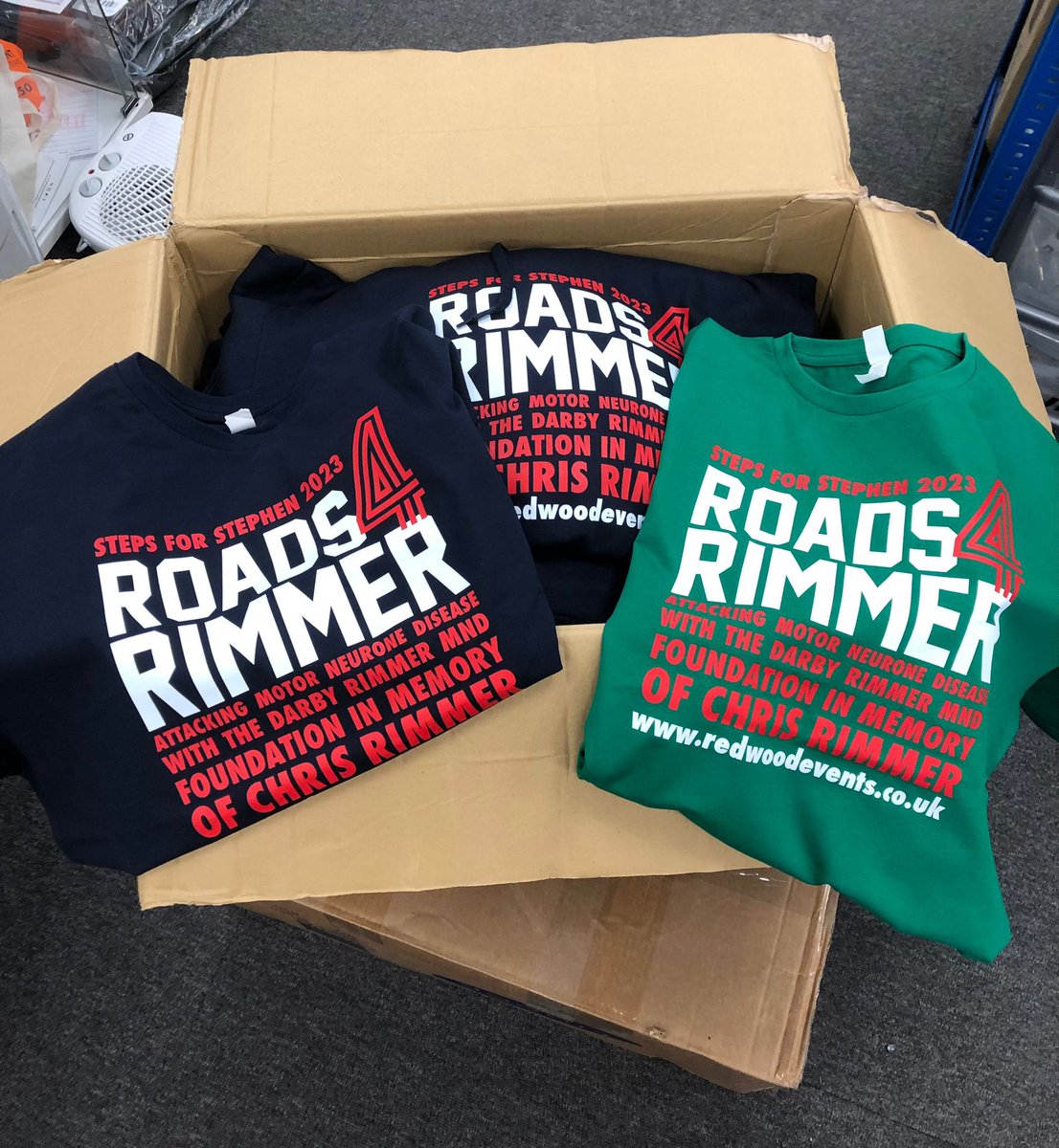 Our #Roads4Rimmer gear in production by the ever dependable <a href="/WhiteLodgeGroup/">WhiteLodge</a> . Just over 3 weeks to go. £9500 raised so far for <a href="/DarbyRimmerMND/">Darby Rimmer MND Foundation</a> in memory of Chris Rimmer. Thank you to everyone who has supported us so far. #AttackMND
