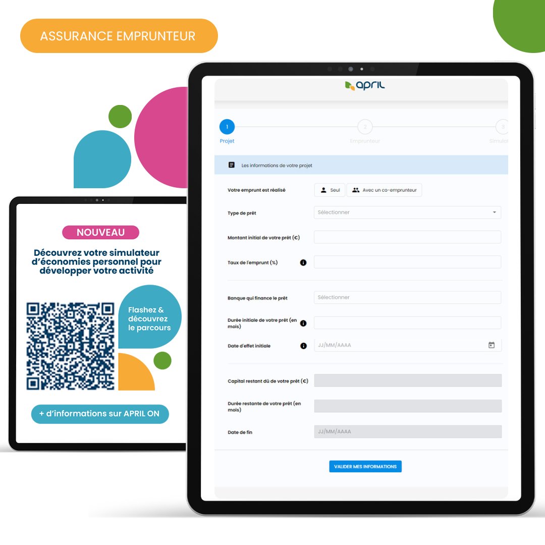 📱 NOUVEAUTE - Simulateur d'économie
APRIL accompagne ses partenaires courtiers dans le développement de leur portefeuille ! 
Notre nouveau simulateur d’économie va leur permettre de générer de nouvelles affaires à travers un QR Code personnalisé.
lnkd.in/g5Z9JYDx