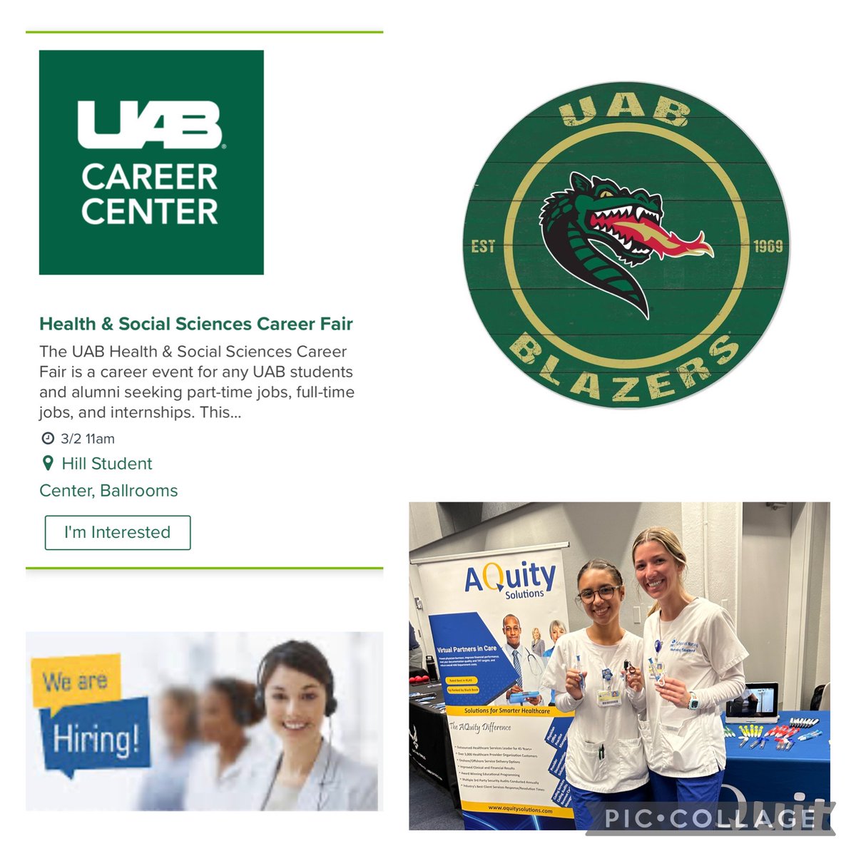 Seeking a part-time or full-time job? Come by and visit AQuity Solutions at the UAB Health & Social Sciences Career Fair on Thursday, March 3rd, from 11am-2pm at the Health Student Ballroom. 
#forgingthefuture
#uab
#birminghamalabama
#medicalscribes
#aquitysolutions