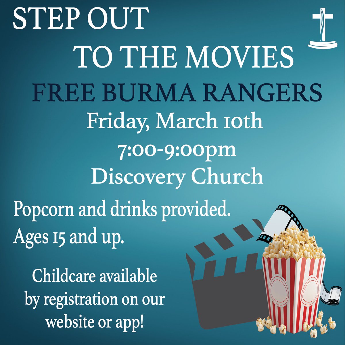 DiscoveryHKY's tweet photo. Step Out To The Movies with us!! 

Invite your friends and family as we watch Free Burma Rangers on Friday, March 10th from 7-9pm! Due to the some difficult content we will limit the age to 15 and above. 
Childcare will be available by registration only: https://t.co/JnAV7PBOxp https://t.co/Rk82AZrteQ