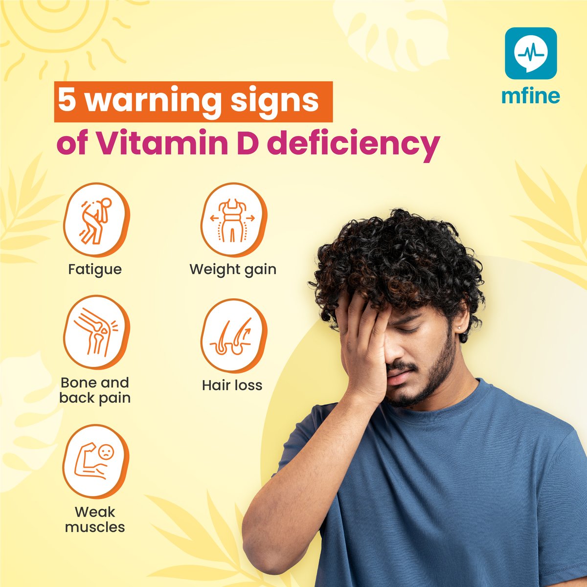 70-90% of Indians suffer from Vitamin D deficiency. If you are experiencing any of the symptoms mentioned here, chances are you're low on Vitamin D. Take our FREE self check to find out: bit.ly/41Bs5Sh

#VitaminD #VitaminDDeficiency #Symptoms