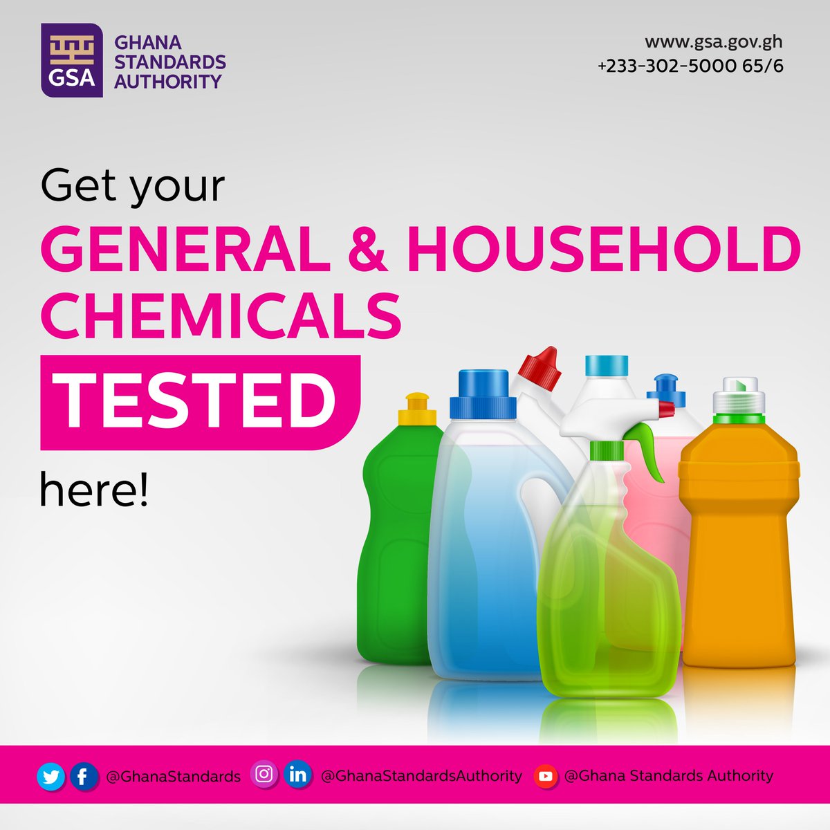 GhanaStandards's tweet image. Are you an SME or individual venturing into the business of general and household chemicals? Reach out to us and get your chemicals TESTED at GSA&apos;s internationally accredited laboratories.

For more information, kindly call 0302500065/6