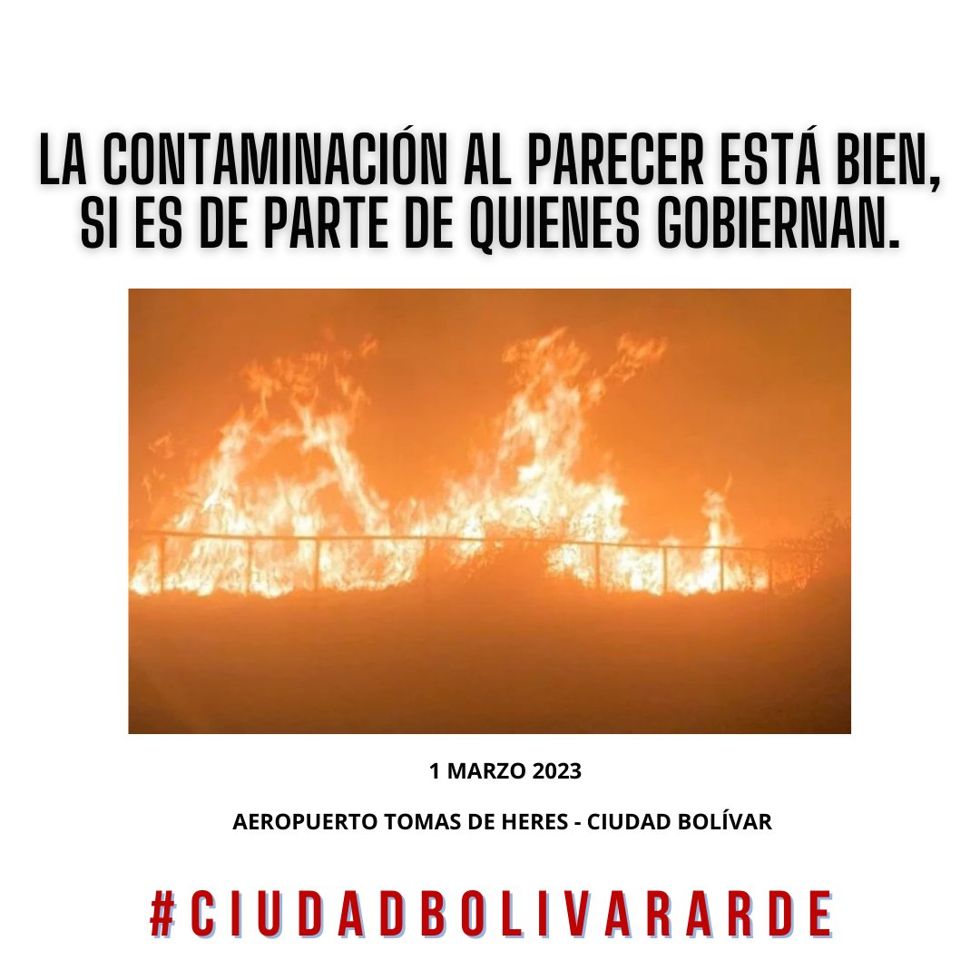 luisdsuarezgz's tweet photo. Ayer paso algo que no es inusual en mi ciudad, no es sólo en las áreas verdes del aeropuerto estos incendios provocados, también ocurren en la Zona Militar de #CiudadBolívar, la corrupción es más importante que el planeta que le están dejando a sus hijos. 🔥🌎
#CiudadBolivarArde https://t.co/CxyLGVAhpx