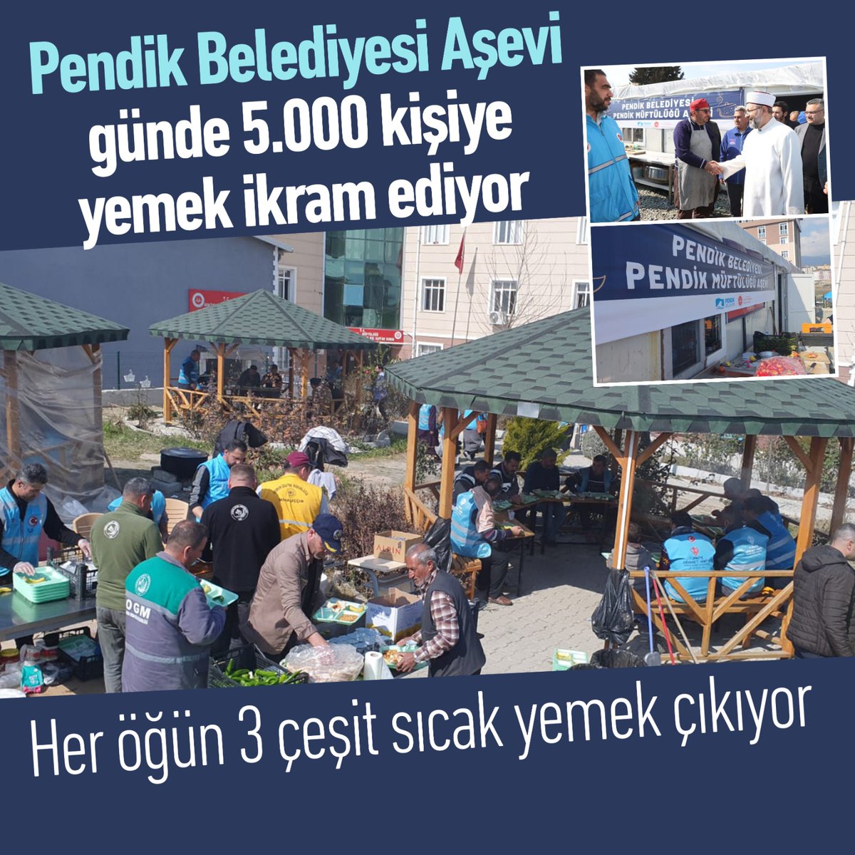Pendik İlçe Müftülüğümüz işbirliğiyle kurduğumuz aşevinde günde 5 bin kişiye üç çeşit sıcak yemek ikram ediyoruz. 

📍Hatay

#PendikSeferber

pendik.bel.tr/haber/detay/pe…