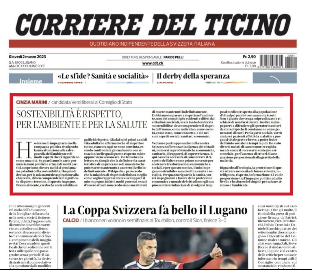 Segnalo alcune riflessioni apparse  su un mio articolo di oggi.
#salute
#sostenibilità
#cinziamarini