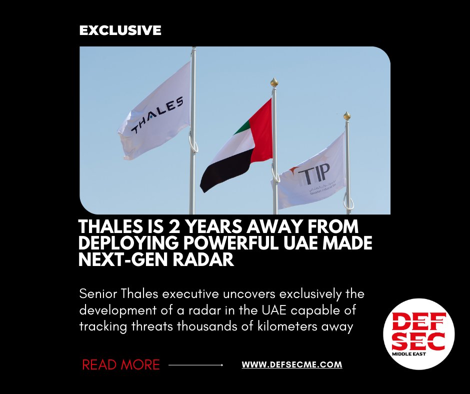 DefSecME's tweet photo. #EXCLUSIVE: @ThalesDefence  #UAE made next-gen radars operational in 2 years 

#DefSecME #RadarTechnology Thales Defence

https://t.co/xQpb8uDYmZ https://t.co/d3fAySgypc