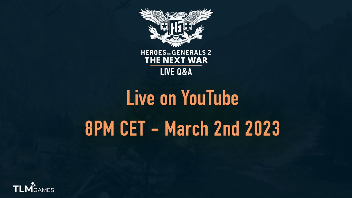 Attention heroes and Generals!

We've had to change platform to YouTube for our upcoming livestream and it will start a few hours later!

Tune into the livestream at 8PM CET over on YouTube:
youtube.com/watch?v=bKvbM5…

#kickstarter #indiegame #unreal #heroesandgenerals #free2play