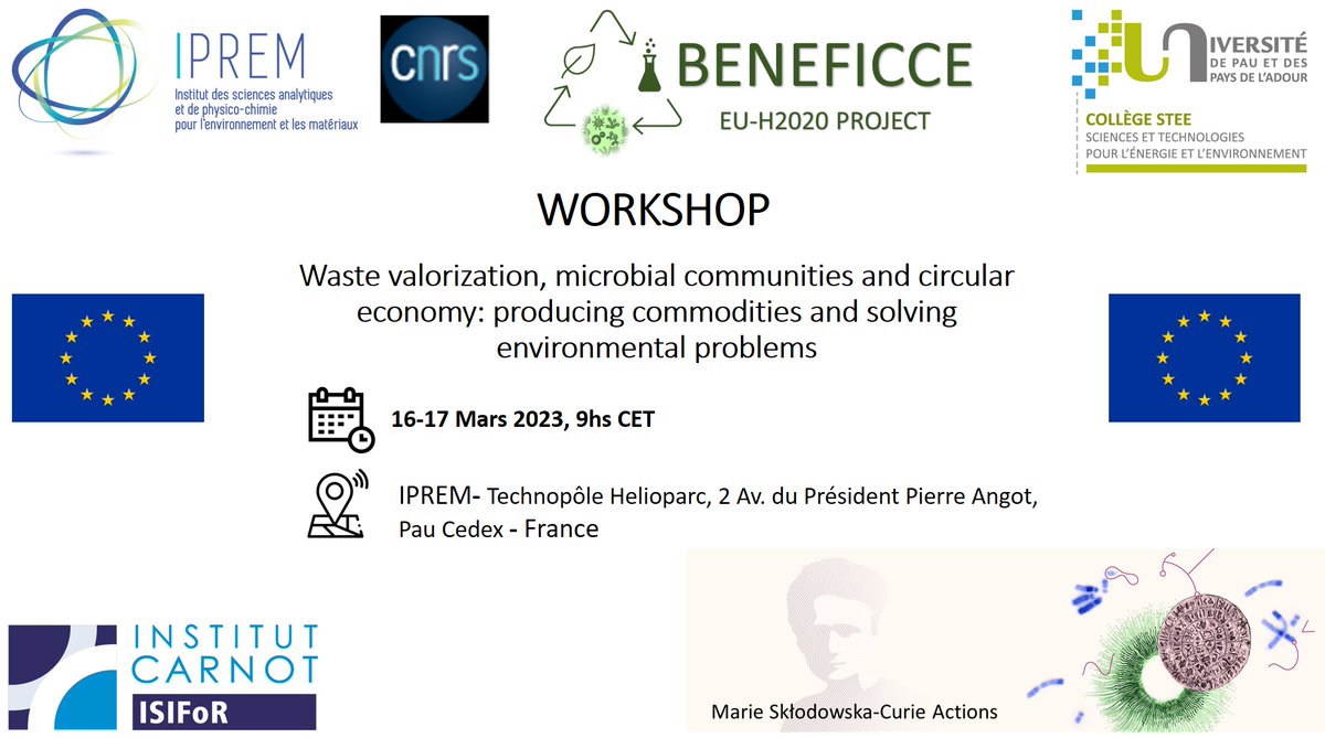 BENEFICCE EU-H2020 project (@beneficce) on Twitter photo Let's discuss #waste_valorization #microbial_communities & #circular_economy! 🗓️16 & 17 Mars, ⏰9 am CET. Register  here: 
👉beneficce_workshop.eventbrite.co.uk
🌎#ScienceResearch #MSCA #bioeconomy #biobased_products #H2020 open to #scientists #industry #policy_makers Let's discuss #waste_valorization #microbial_communities & #circular_economy! 🗓️16 & 17 Mars, ⏰9 am CET. Register  here: 
👉beneficce_workshop.eventbrite.co.uk
🌎#ScienceResearch #MSCA #bioeconomy #biobased_products #H2020 open to #scientists #industry #policy_makers