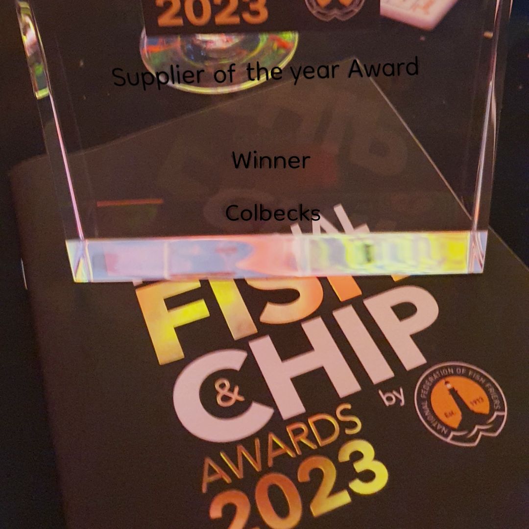 WHAT AN HONOUR! We’ve received Supplier of the Year Award 2023 at the National Fish &amp; Chip Awards! Thanks to all our customers for voting – you’re why we do it! Thanks to our Supply partners and ‘Team Colbeck’ who make it all happen. THANK YOU. And thanks @NFFF #fishandchipawards