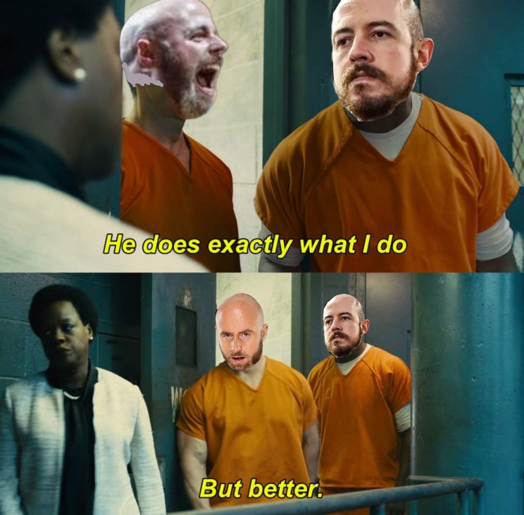 Rabu_P2K's tweet photo. What made you choose Mikey Devine as your tag partner?

#prowrestler #prowrestling
#tagteam #tagteamwrestling 
#scottishwrestling #britishwrestling
#partner #dccomics #peacemaker #bloodsport #thesuicidesquad #suicidesquad #johncena #idriselba #meme #comicbooks #dcuniverse #dcmeme https://t.co/PyiRKNov3S