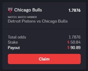 thebetgg's tweet photo. #Bulls beat the #Pistons giving this user a nice win!
$BET #BET #BETcrypto #gambling #NBA #DraftKings https://t.co/b0dpjaztRR