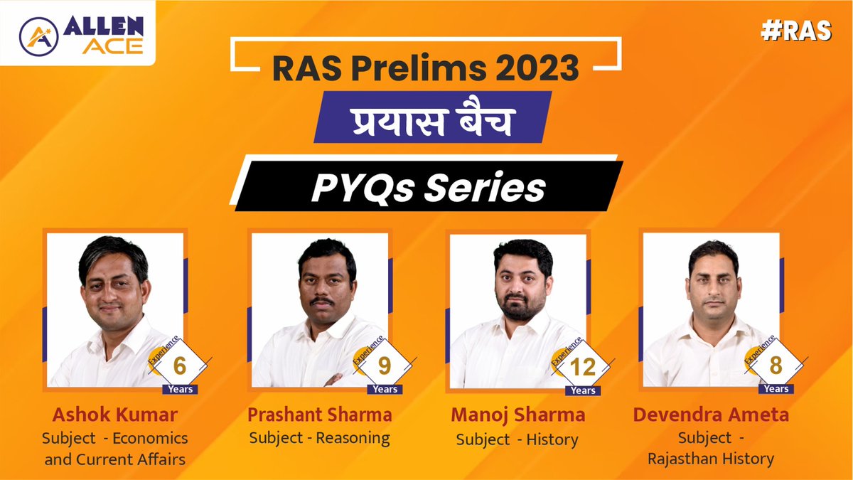 ACIPL_ACE's tweet image. 🪁 दीजिए अपने सपनों को उड़ान ALLEN ACE के साथ। ALLEN RAS ला रहा है आपके लिए PYQ Series शुक्रवार 03 मार्च 2023 से |

🔔 Stay Tuned With ALLEN RAS For a Next Level Journey

✨Watch Full Video Now: youtu.be/Opdqy--vsOk

#ALLENRAS #rasprelims #ras2023 #rasexam #LiveClassess