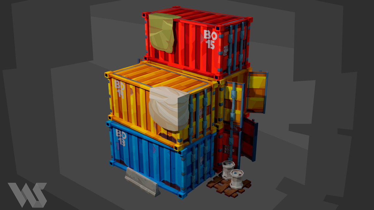 whisky14642781's tweet image. Stylized low-poly containers
Made in
@blockbench
#lowpoly #blockbench #3D #IndieGameDev #3dart #pixelart