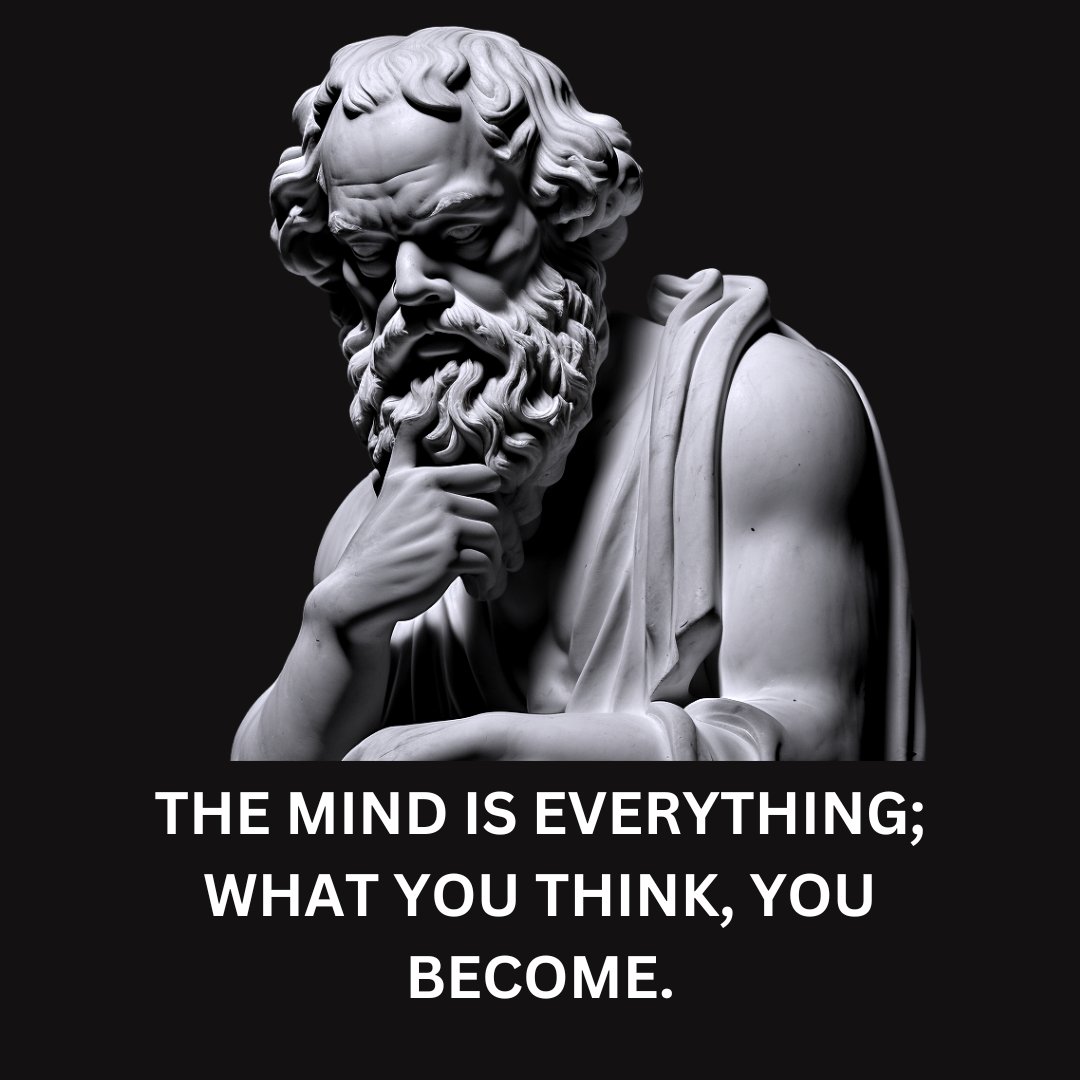 QuotesLasting's tweet photo. "The mind is everything; what you think, you become." - Socrates

#quotes #lastingquotes #quotesaboutlife #lifechangingquotes #inspirationalquotes #powerfulquotes #endlesswisdom https://t.co/PyQRnAv4Ql