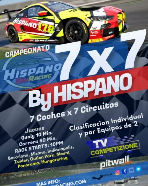 AssettoH's tweet image. Una semana para el semáforo en verde!!!
Si no estáis inscritos, no esperéis más!!! Únete a nuestro discord
discord.gg/cvGXepbz9B o entra en nuestra web hispanosimracing.com
3/4 de la parrilla llena, mucha variedad de equipos y marcas.
Tus carreras en Hispano SimRacing 🏁🏁