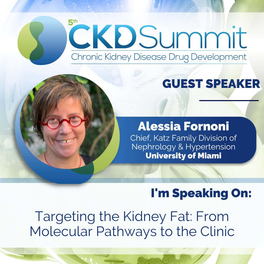 Our chief @MiamiAlessia speaking on March 9th at the CKDSummit. Targeting Kidney Fat