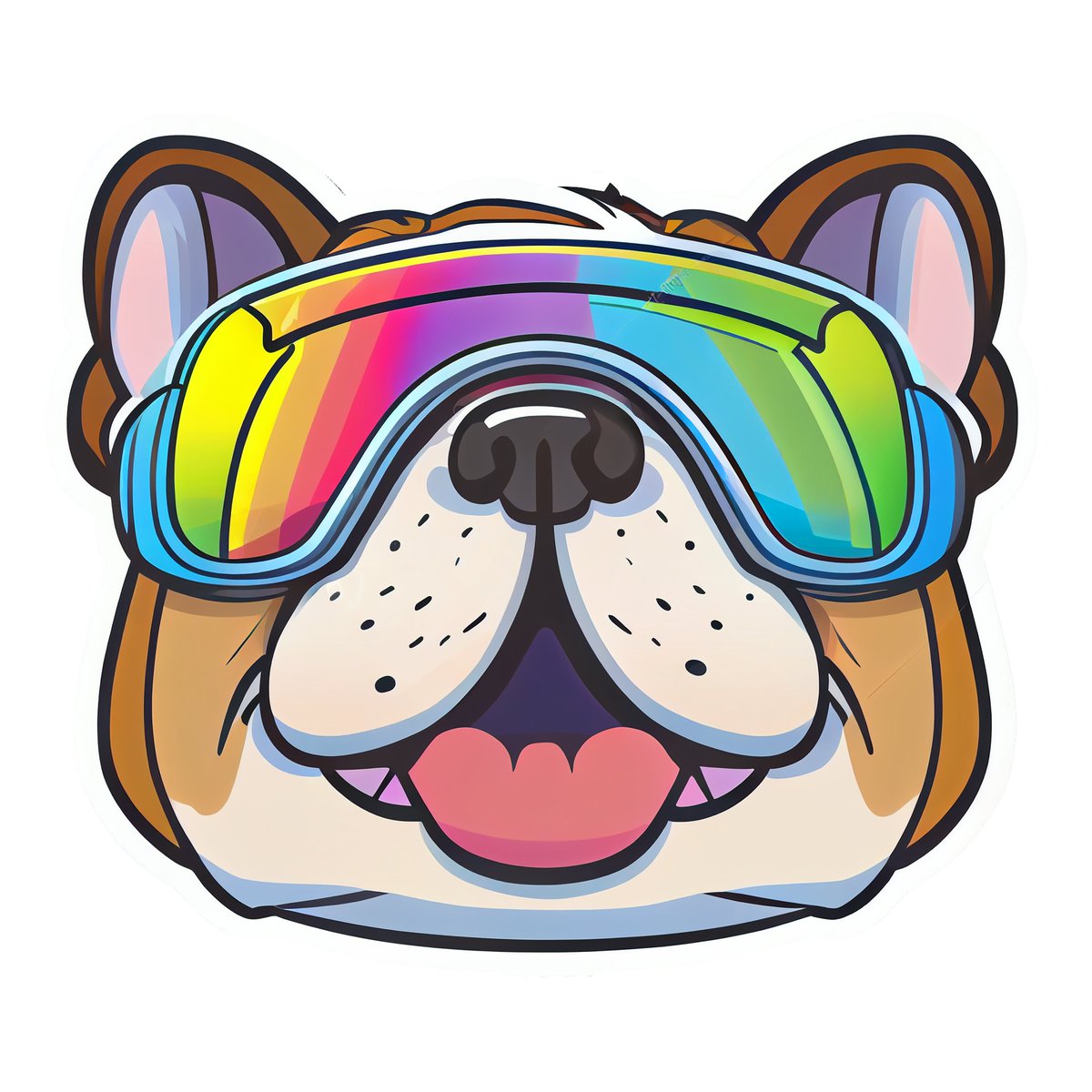 Kawaii Ecstatic Bulldog wearing Funky Goggles
#kawaii #cutedogs #dogfashion #goggles  #anime #dogfather #bulldog #cyberpunk #doggo #Pride #rainbow #mansbestfriend #dogfighting #17march   #gamerlife #synthwave #psychedelic #mushroom