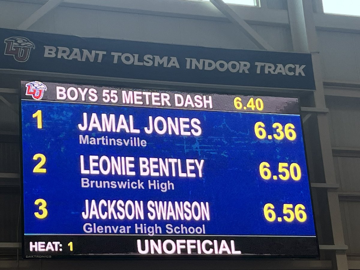 BulletinSport's tweet photo. Martinsville's Jahmal Jones won the state title in the boys 55m dash, and broke a VHSL state record after running a time of 6.36 seconds. https://t.co/N3o8o2CsID