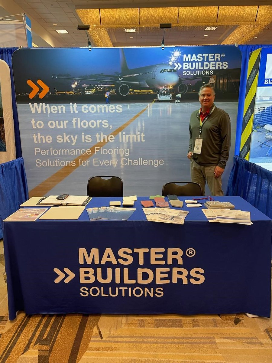 mbs_americas's tweet photo. Visit Flooring Specialists, Erik Correll and Tom Loeser at the Airport Planning &amp; Construction Symposium today, booth 616!

#PerformanceFlooring #MasterBuildersSolutions #Aviation #NorthAmerica https://t.co/pp6MweuQEU