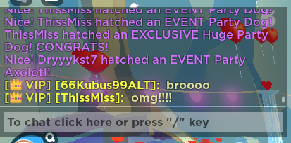 ThisMiss's tweet image. Play Roblox with me! Hatched a huge party dog with only 6 hype gifts! Join me sometime, I do giveaways, I like getting mail! -cough hint cough- 
Roblox Username: ThissMiss

#Roblox #PetSimulatorX #hugepet #giveaways #petsimulatorxgiveaways #PSX