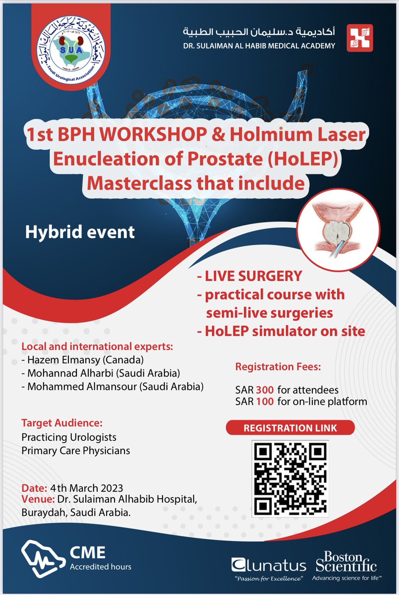 It is not late to register and attend online a mixture of semi-live and live surgeries for #AEEP #HoLEP <a href="/saudiurological/">SUA</a> @BSCEMEA_UroPH <a href="/hazemelmansy1/">Hazem Elmansy</a> <a href="/HMG/">مجموعة د.سليمان الحبيب الطبية</a>