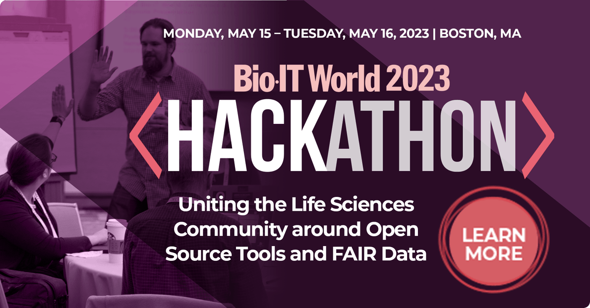 C_Crowninshield's tweet photo. 5th Annual #FAIR Data #Hackathon is back @ Bio-IT! Solve real-world data challenges using principles of Open Source &amp; FAIR Data. Submit project proposal or participate in a team! Deadline 3/21 https://t.co/KMVe2BDK0o
#bioinformatics #datascience #biotech  #BioIT23 @DCHackathons https://t.co/okWVExfhdL