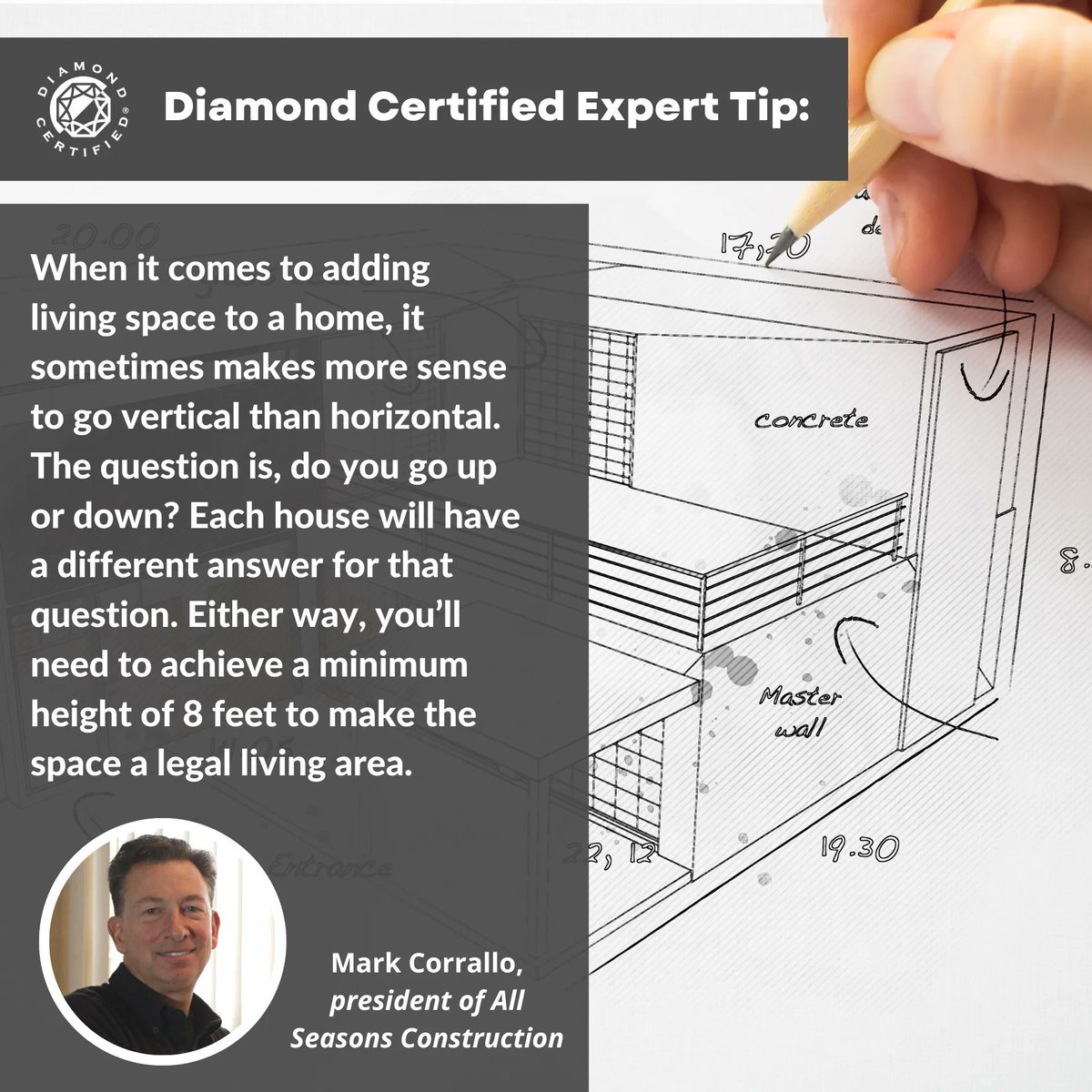diamondcert's tweet photo. Mark Corrallo, of All Seasons Construction, shares this helpful home addition tip. 👷‍♂️

Visit: https://t.co/LzB9UUjNXY https://t.co/Mnafkv52IQ