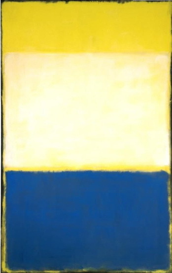 No. 6 (Yellow, White, Blue Over Yellow on Gray), 1954 #americanart #colorfieldpainting wikiart.org/en/mark-rothko…