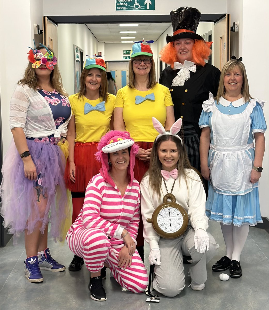 DundasGhs's tweet photo. Fantastic effort from my amazing team of staff and pupils for World Book Day. This calls for a tea party to celebrate 🫖☕️
#LewisCarroll #AliceInWonderland #Teamwork #LoveReading https://t.co/kh0HR1cPPs