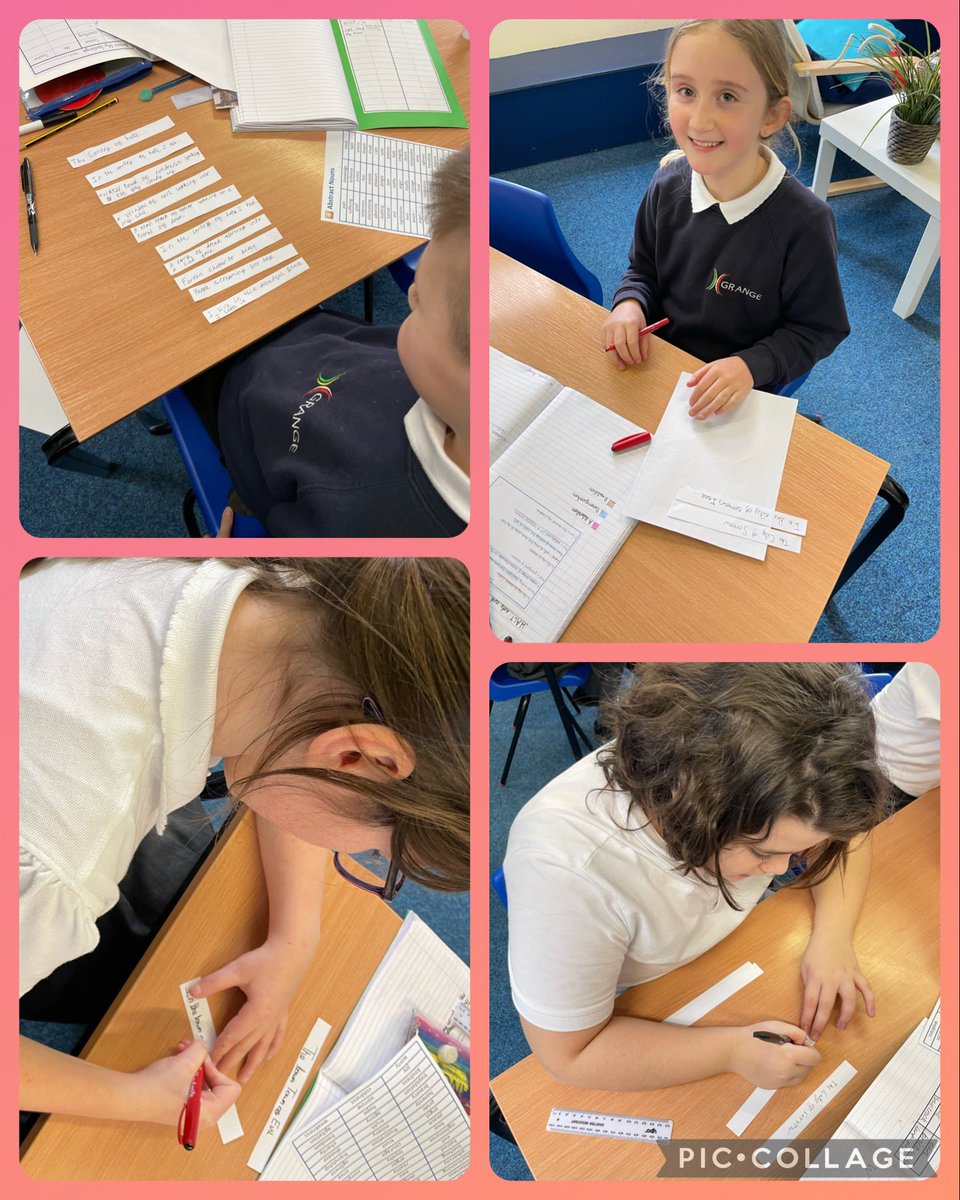 GrangeMissWard's tweet photo. Year 5 have been writing their own poems this week, using strips of paper to help them organise their ideas. They were amazing to read, Year 5! @GrangeMrsMcG https://t.co/TJD3kBY4Kf