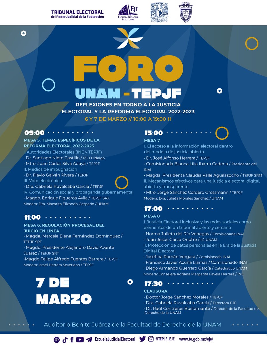 TEPJF_EJE's tweet photo. Hoy se publicó en el Diario Oficial de la Federación el llamado #PlanB de la reforma electoral.

No te pierdas este 𝗙𝗼𝗿𝗼 que organizamos desde la @TEPJF_EJE con la @DerechoUNAMmx de la @UNAM_MX 

📅 6 y 7 de marzo https://t.co/SB46HCalKi