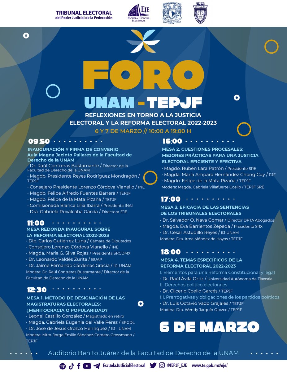 TEPJF_EJE's tweet photo. Hoy se publicó en el Diario Oficial de la Federación el llamado #PlanB de la reforma electoral.

No te pierdas este 𝗙𝗼𝗿𝗼 que organizamos desde la @TEPJF_EJE con la @DerechoUNAMmx de la @UNAM_MX 

📅 6 y 7 de marzo https://t.co/SB46HCalKi