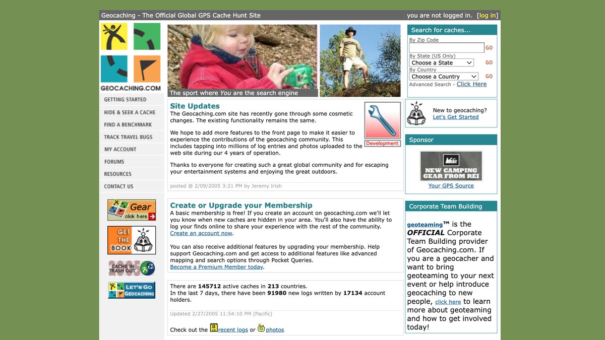 GoGeocaching's tweet photo. 🎵 Take it back now y’all! 🎵

Check out https://t.co/KuaYgNfa5h from March 2, 2005! 🕰️

Can you remember what you were up to 18 years ago today? 🤔

#geocaching #wayback #waybackmachine https://t.co/1Q71bwhn9t