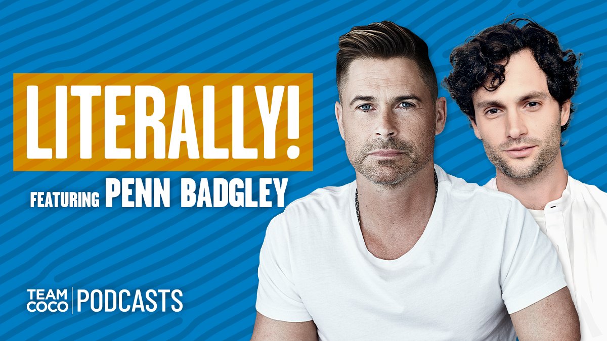 Today on #Literally, <a href="/PennBadgley/">Penn Badgley</a> joins <a href="/RobLowe/">Rob Lowe</a> to discuss their eerie similarities, Penn’s middle school tribulations, his journey from #GossipGirl to #YOU, and more. Listen: listen.teamcoco.com/pbadgley
