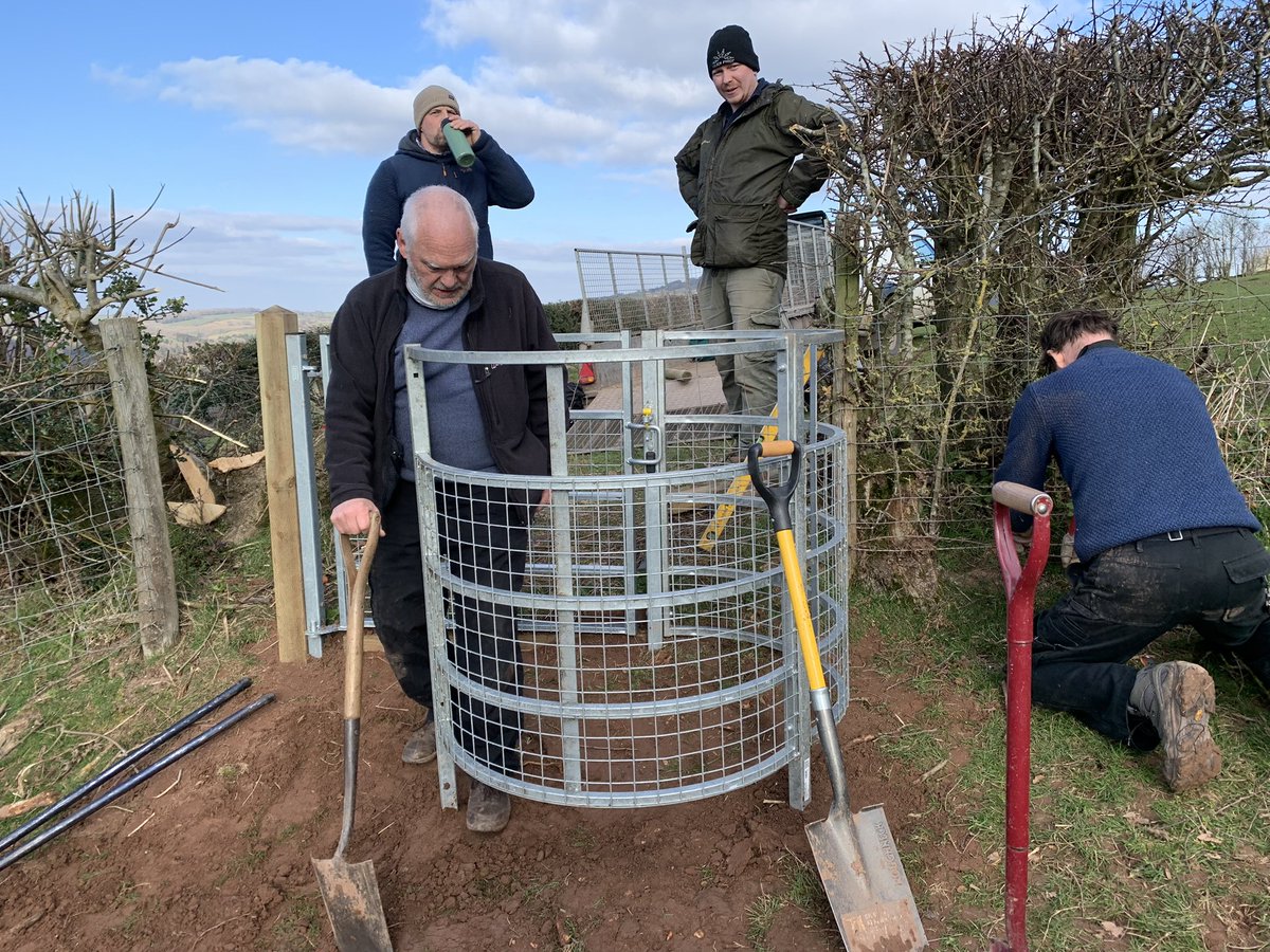 Our gates to the glorious and the unknown. Through them we pass out into adventure and sunshine, EMForster #PathsToWellbeing @RamblersCymru volunteers supported by @MonCountryside installing stock proof kissing gates @visit_mon @VisitAberG @LoveYFenni @MonmouthshireCC