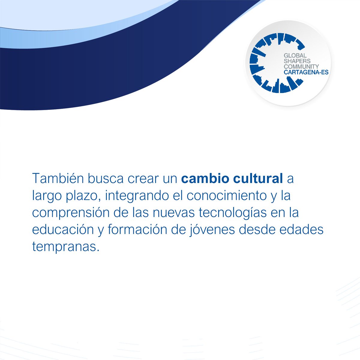 ctshapers_es's tweet photo. ‼️Lanzamos #Education4Technology

A través de talleres y charlas queremos empoderar a la juventud  para cerrar la brecha de conocimiento tecnológico y crear una sociedad más justa y equitativa. 💙🙌 
¿Te interesa?

#Tecnologia #Shapers #GlobalShapers #GlobalShapersCt #Cartagena https://t.co/zQOV1EMYAF