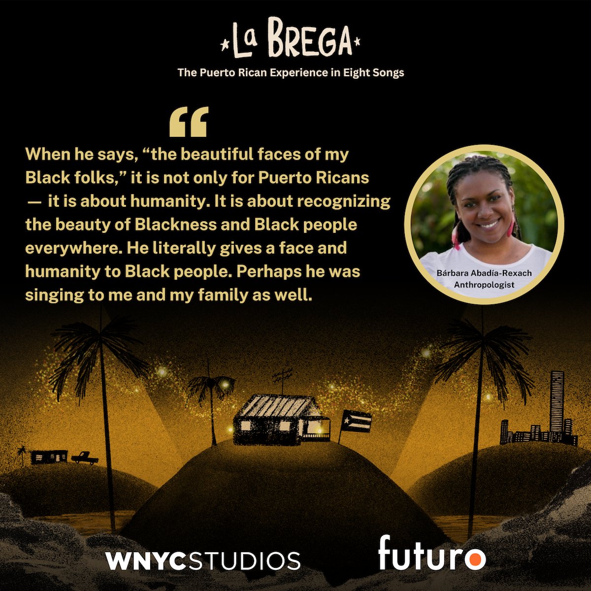 In the song “Las Caras Lindas" by Don Tite you hear a deep love for Black people, says anthropologist @BarbyAbadia, and it has a personal resonance for her. In this episode of La Brega she explores Tite’s love letter to all Black people everywhere. Listen: bit.ly/3CUGq1C