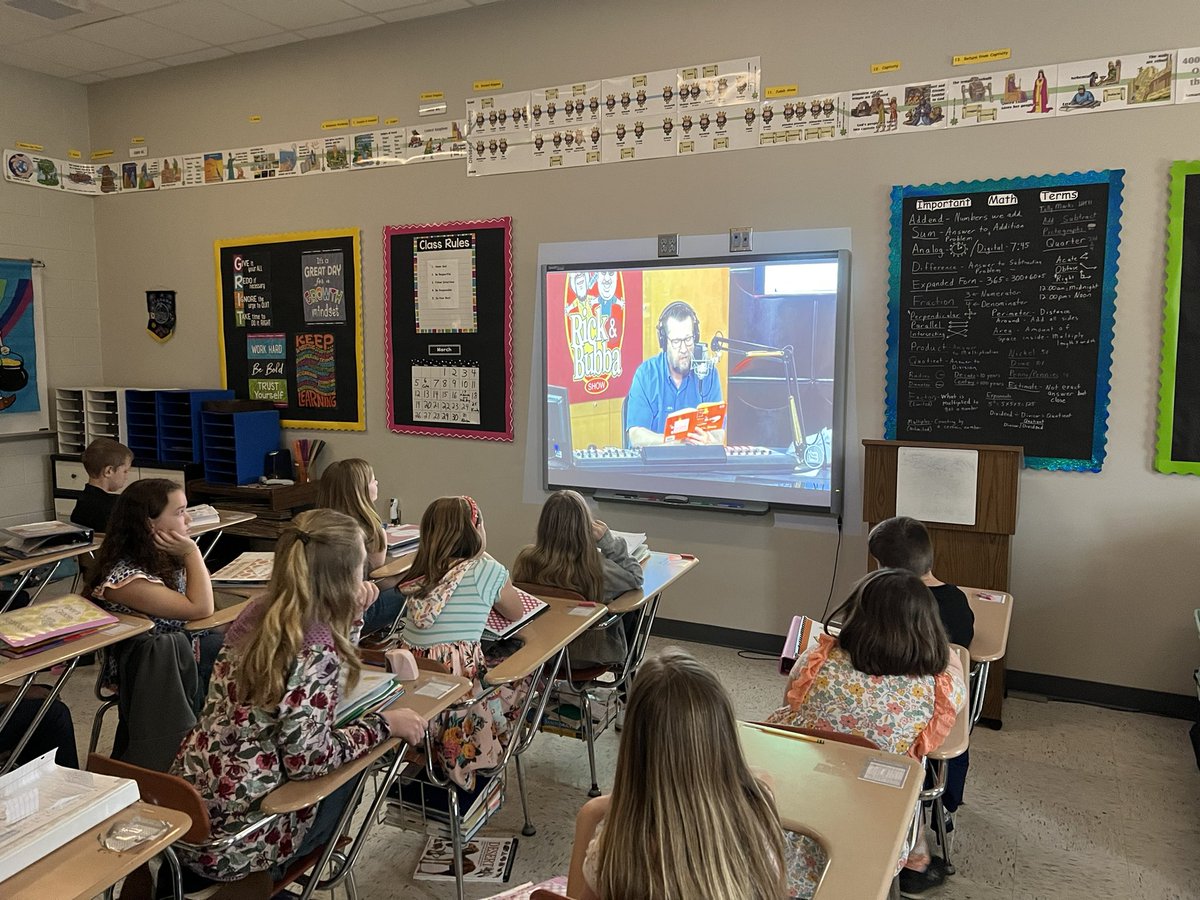 VoiceABSTrojans's tweet image. 3rd &amp;amp; 4th Graders at Athens Bible School listening to the Rick and Bubba Show reading Green Eggs &amp;amp; Ham by Dr Seuss as part of Read Across America.
#ReadAcrossAmericaDay @rickandbubba