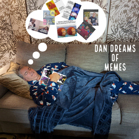 REC_Foundation's tweet photo. #DanDreamsOfMemes is back! π
VEX Robotics World Championship is around the corner & our CEO, Dan Mantz, is starting to stir as memes dance in his head. Submit your competition, notebook, & build memes to memes@roboticseducation.org for your chance to be featured. Happy meme-ing! https://t.co/JbK728KxE6