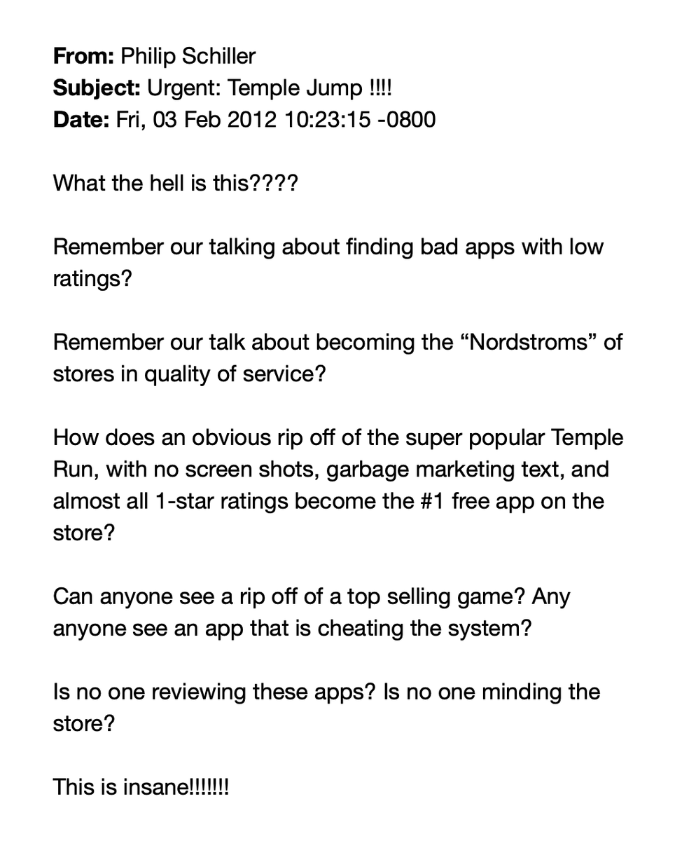 TechEmails's tweet photo. Apple exec on App Store

February 3, 2012 https://t.co/6FVyBGn0hI
