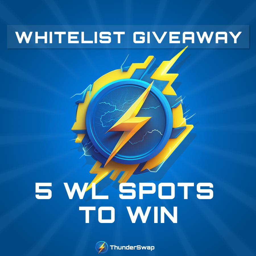 🚨 WHITELIST GIVEAWAY 🚨

To celebrate the release of Thunder Bot, we offer you 5 WL SPOTS!

TO ENTER:

⚡ RT &amp; Follow <a href="/ThunderSwapFi/">ThunderSwap | Launch april 7th at 7 PM(💙,💛)</a>
⚡ Join Discord discord.gg/Gf2NTDcuG5
⚡ Tag Friends When Done ✅
   (1 Entry = 1 Tag)

72H⌛

#Giveaway #WL #WLspots #Whitelist #Arbitrum #DEX